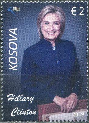 Косово. 2019. Персоналии. Хиллари Клинтон (Почтовая марка. MNH OG)