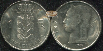 Бельгия. Монета 1 франк. 1972 (KM#142.1. Unc)