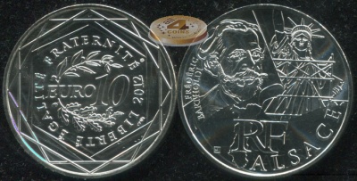 Франция. 10 евро. 2012 (Unc. Серебро)