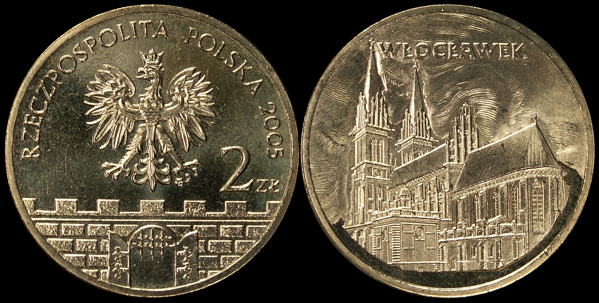 Польша. 2 злотых. 2005 (Unc) Влоцлавек