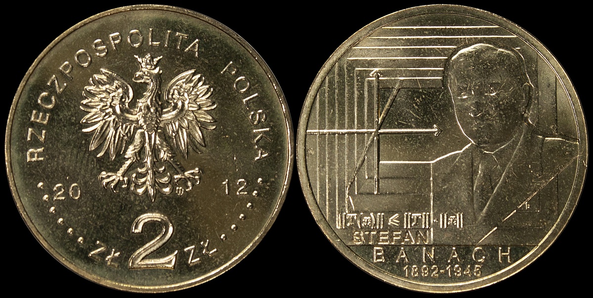 Польша. 2 злотых. 2012 (Unc) Стефан Банах. 1892-1945