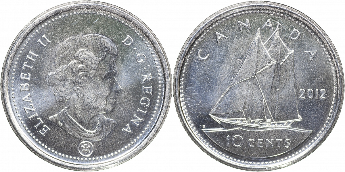 Канада. Монета 10 центов. 2012 (KM#492. Unc)
