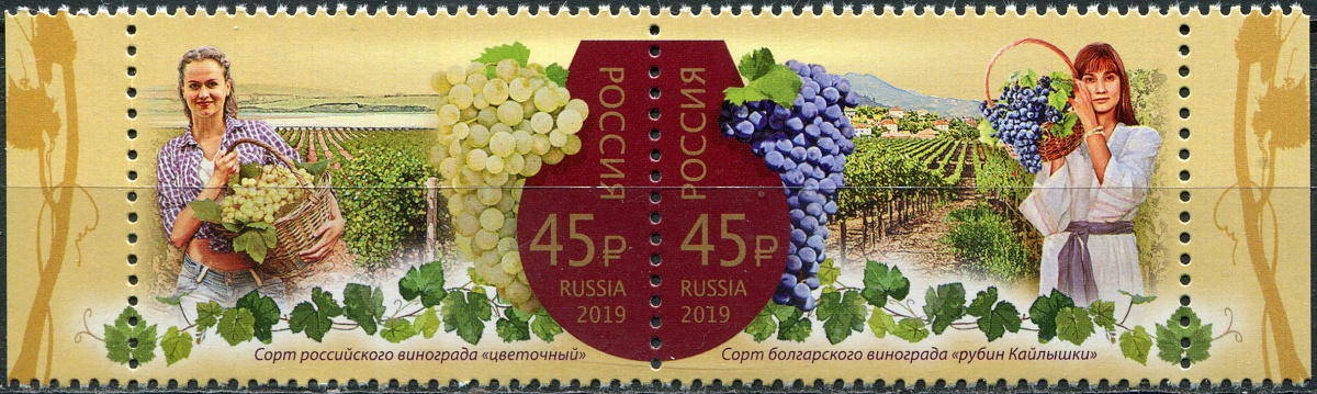 Россия. 2019. Виноделие (Сцепка. MNH OG)
